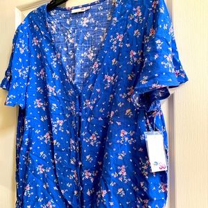 Blue floral top size XL by SO